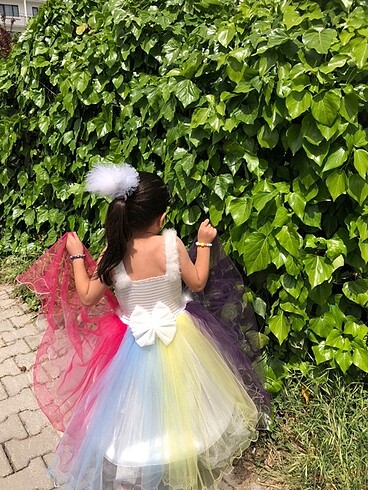 6 Yaş Beden çeşitli Renk Kız çocuk Unicorn Abiye