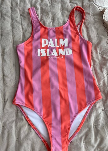 Pembe Çizgili Kız Çocuk Mayo - Görsel 2