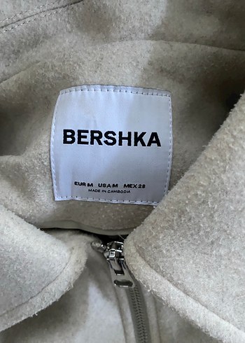 m Beden beyaz Renk Bej Minimalist Midi Fermuarlı Ceket