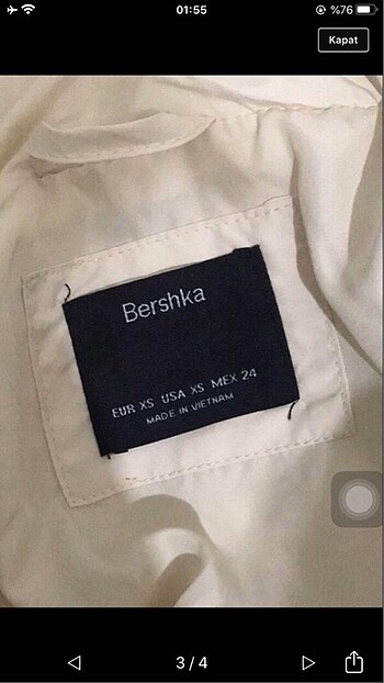 xs Beden bershka puffer mont