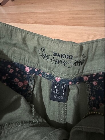 xs Beden haki Renk Mango bermuda şort
