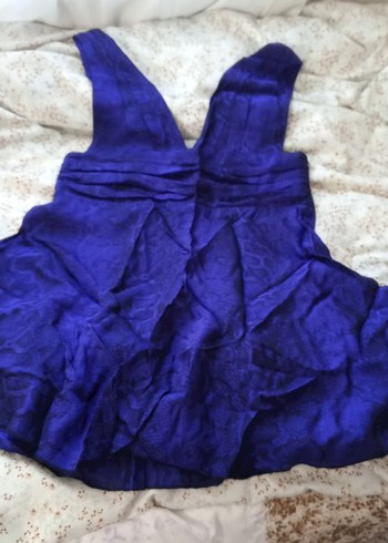 Kadın Mavi Yılan Desenli Midi Elbise - Görsel 3