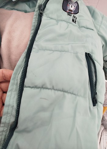 Turkuaz Kapüşonlu mont - Görsel 3