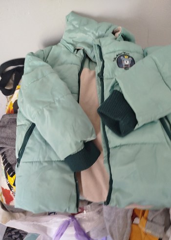 Turkuaz Kapüşonlu mont - Görsel 2