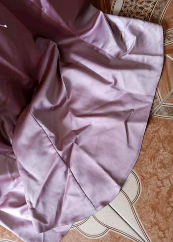 Pembe Straplez Uzun Drapeli Kadın Abiye Elbise - Görsel 11