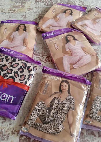 Kadın Pijama Takımı Kısa Kollu Mini Desenli
