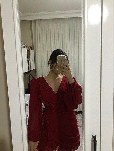 Diğer Kırmızı tül mini elbise