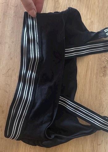 Siyah Spor Sütyeni Çizgili Askılı - Görsel 2