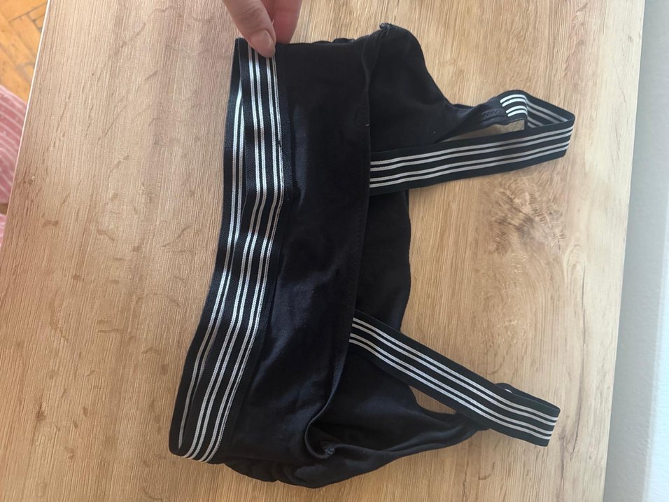 Siyah Spor Sütyeni Çizgili Askılı - Görsel 2