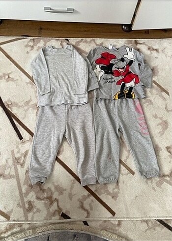 Kız Gri Bol Kesim Örme Eşofman Takımı - Görsel 3