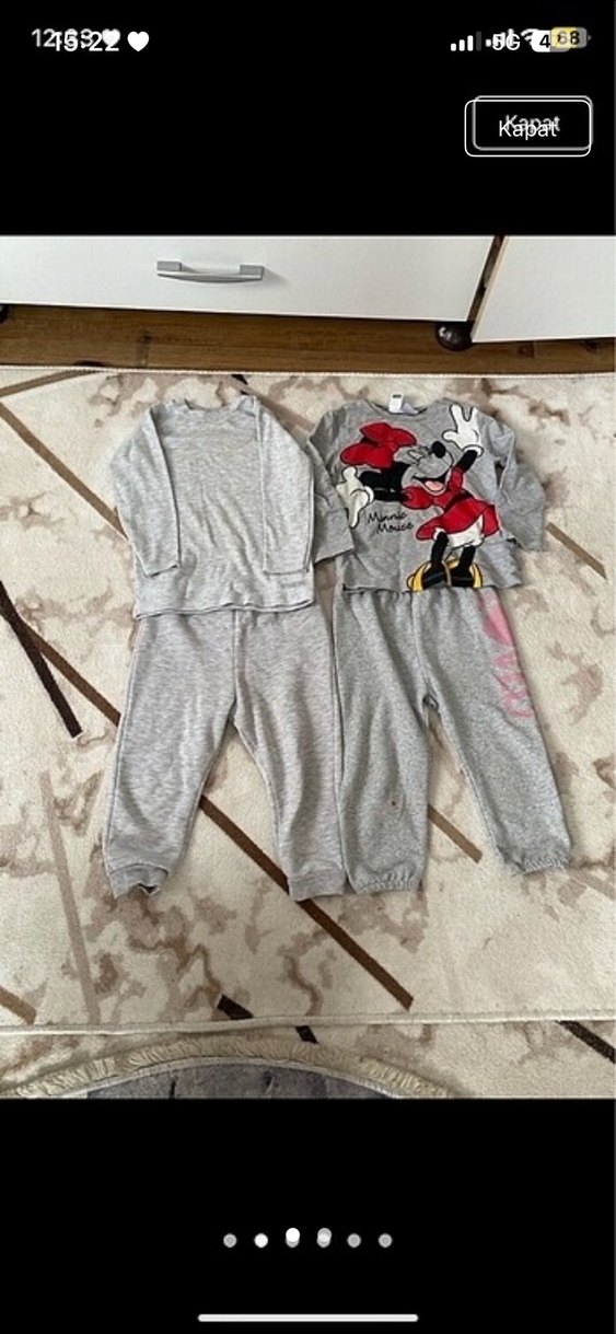 Kız Gri Bol Kesim Örme Eşofman Takımı - Görsel 3