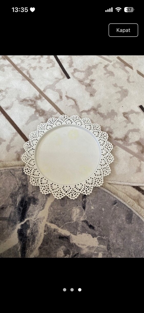 Nakışlı Beyaz Bohem Tabak - Görsel 2