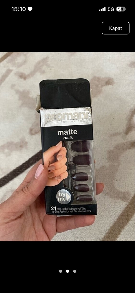 Mat Bej Takma Tırnak Seti 24'lü - Görsel 2