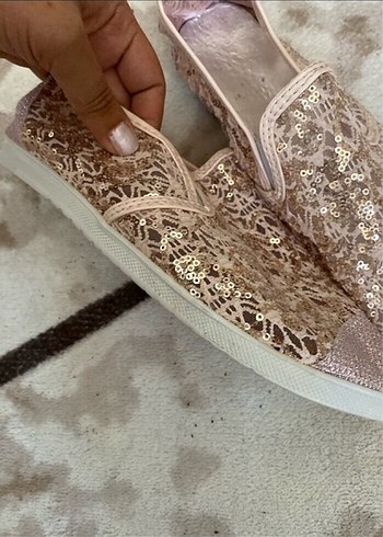 Pembe Dantel Detaylı Dolgu Topuklu Espadril - Görsel 3