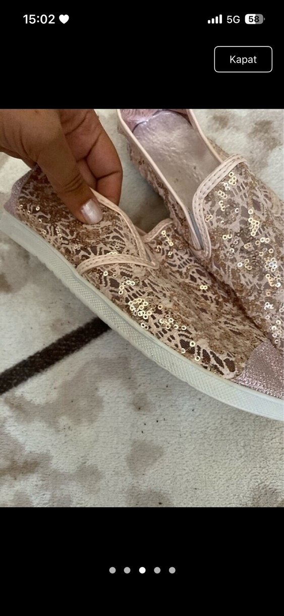 Pembe Dantel Detaylı Dolgu Topuklu Espadril - Görsel 3