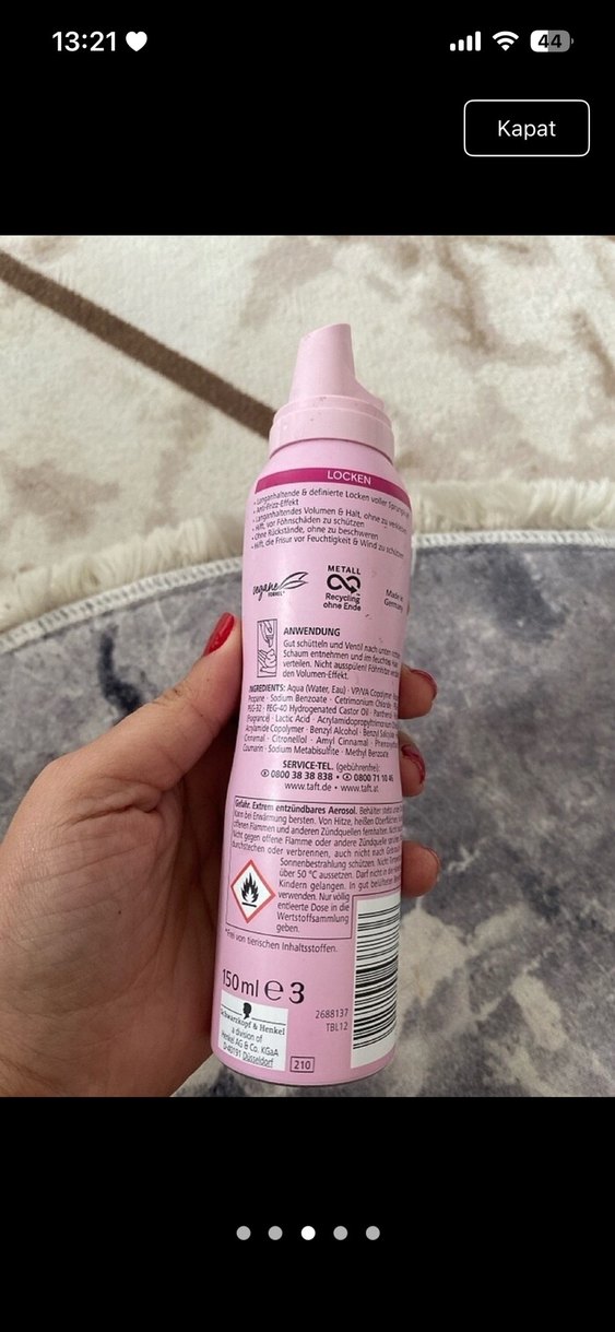 Schwarzkopf Taft Locken Köpük 150ml - Görsel 3