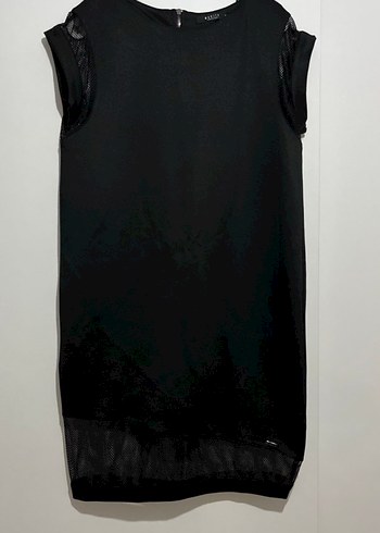 Drapeli Siyah Midi Kadın Triko Elbise - Görsel 2