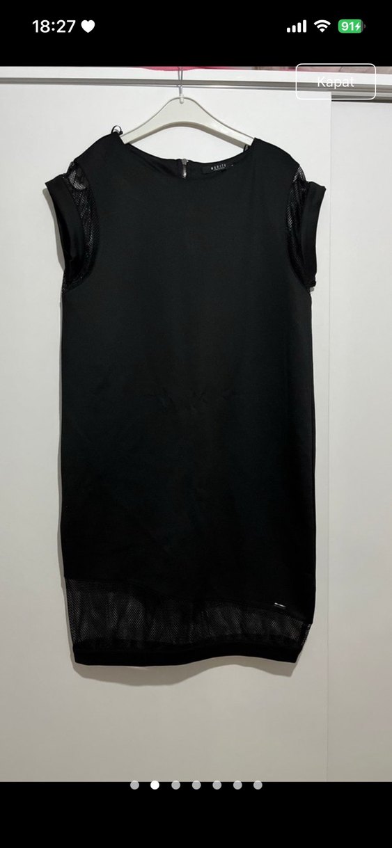 Drapeli Siyah Midi Kadın Triko Elbise - Görsel 2