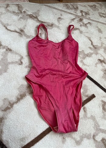 Parlak Pembe İnce Askılı Kadın Mayo - Görsel 3