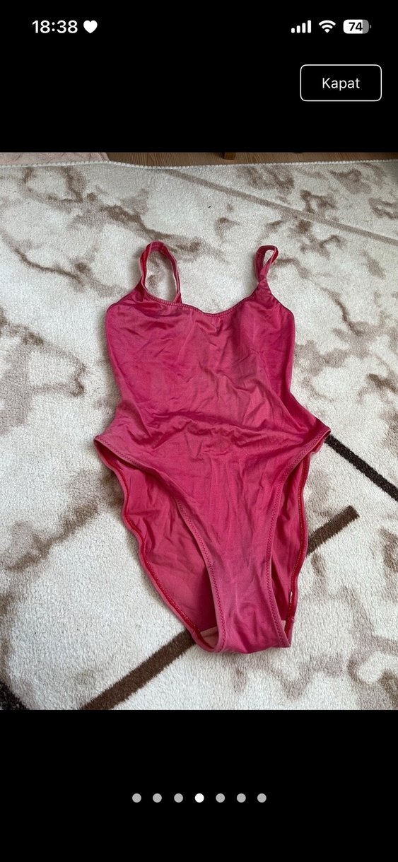 Parlak Pembe İnce Askılı Kadın Mayo - Görsel 3