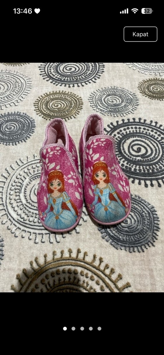 Kız Çocuk Pembe Nakışlı Sıcak Terlik - Görsel 2