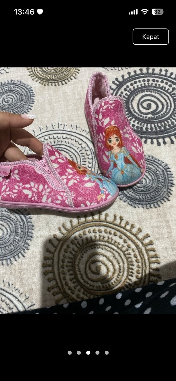 Kız Çocuk Pembe Nakışlı Sıcak Terlik - Görsel 3