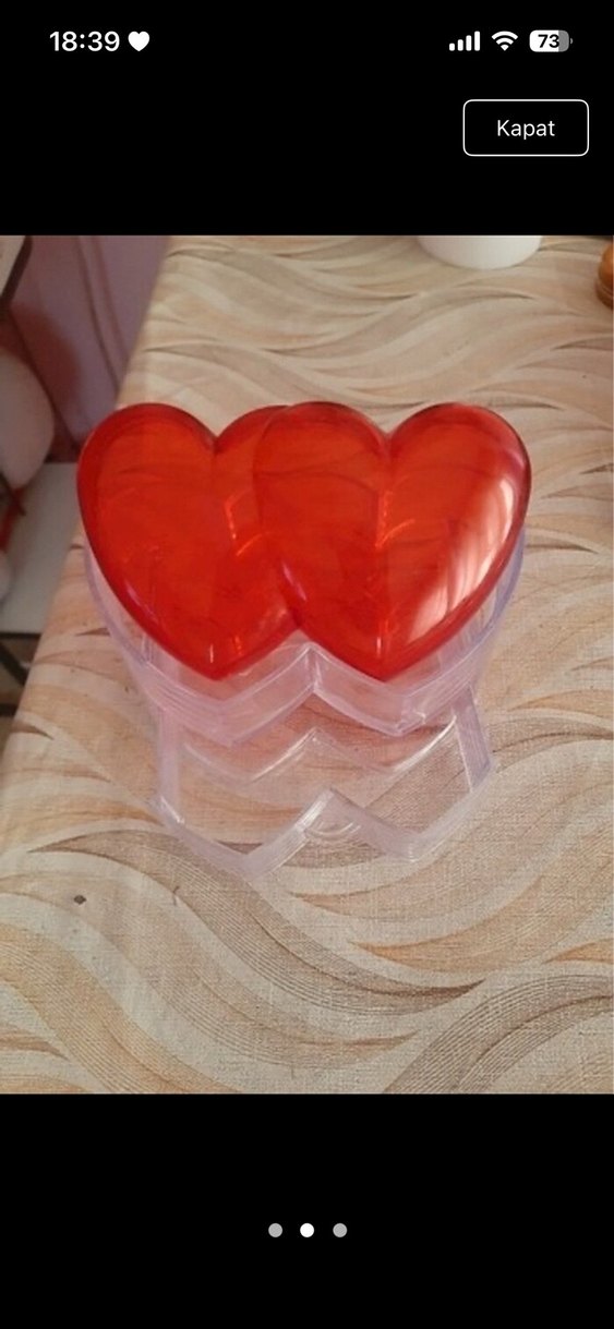 Kalp Şeklinde Kırmızı Ruj Kutusu - Görsel 2