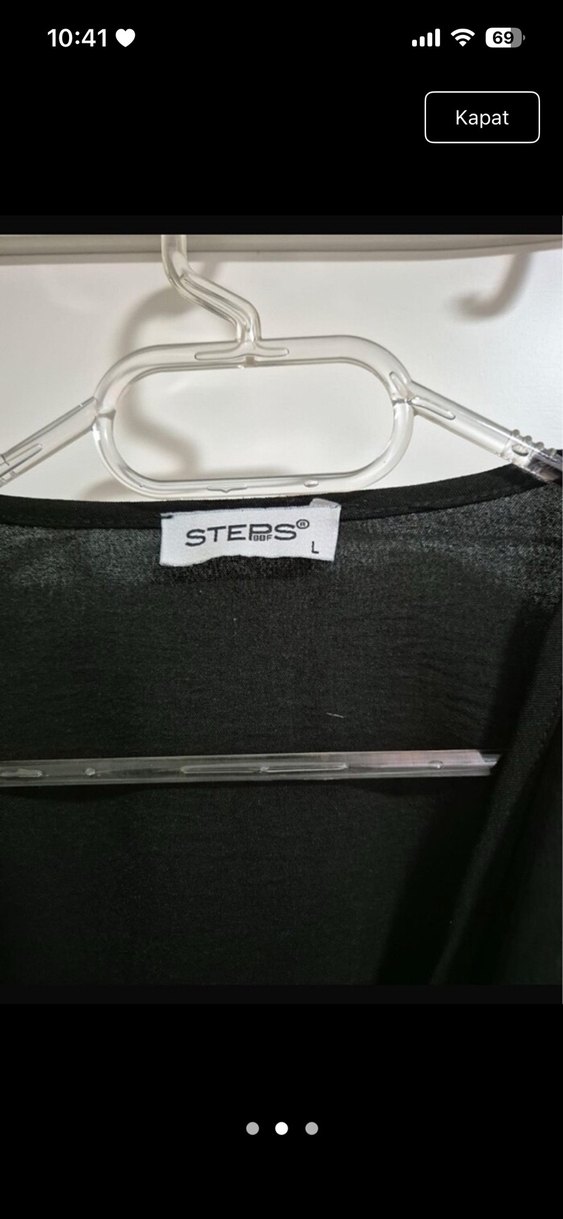 Uzun Siyah Minimalist Kadın Elbise - Görsel 2