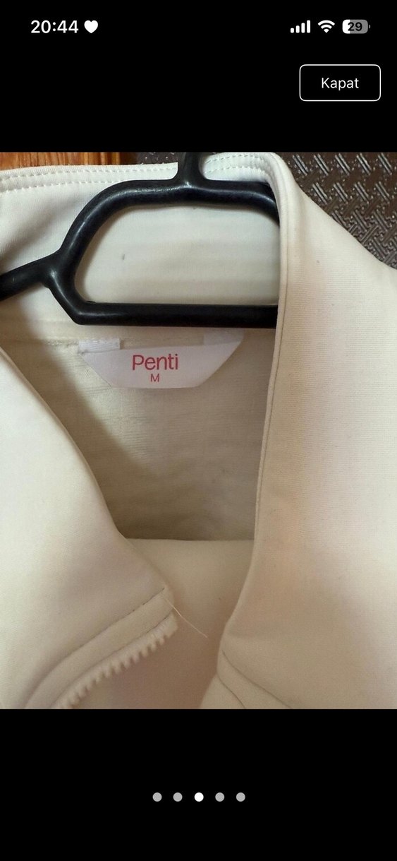 Beyaz Fermuarlı Kadın Ceket - Görsel 3