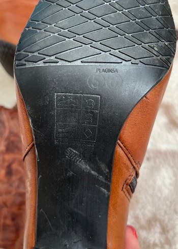 Kahverengi Deri Diz Üstü Topuklu Bot - Görsel 5