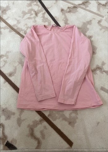 Kız Çocuk Pembe Uzun Kollu Basic Tişört - Görsel 2