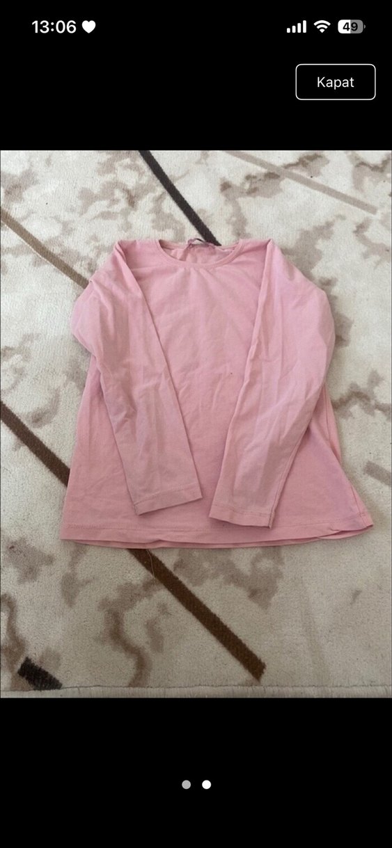 Kız Çocuk Pembe Uzun Kollu Basic Tişört - Görsel 2