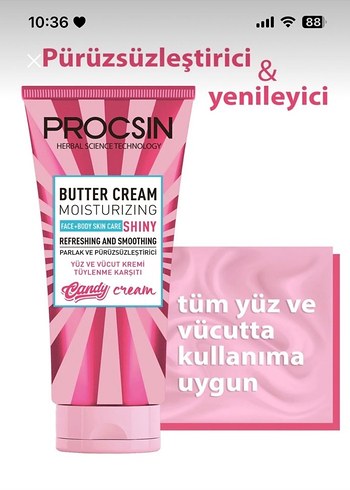 Procsin Butter Cream 175 ml Pürüzsüzleştirici Vücut Kremi - Görsel 2