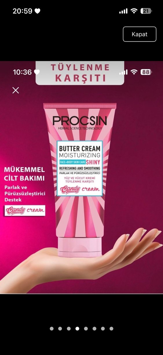 Procsin Butter Cream 175 ml Pürüzsüzleştirici Vücut Kremi - Görsel 4