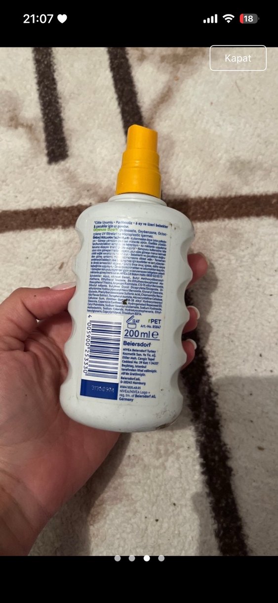 Nivea Bebek ve Çocuk Güneş Koruyucu Sprey SPF50+ - Görsel 3