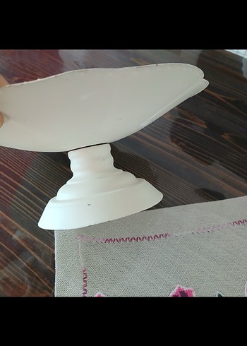 Beyaz Vintage Seramik Kuş Figürlü Tabak - Görsel 3