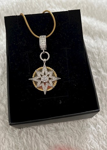 Altın Renkli Vintage Midi Çelik  Kolye - Görsel 2