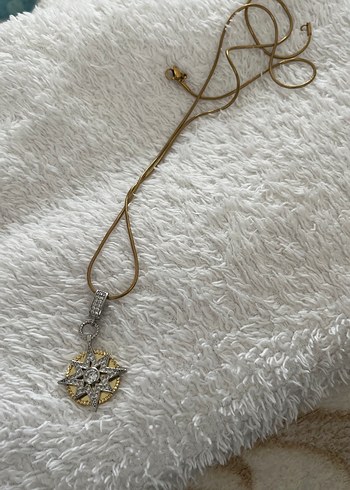 Altın Renkli Vintage Midi Çelik  Kolye - Görsel 5