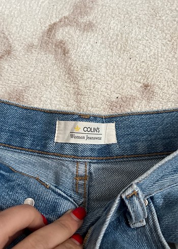 Kadın Mavi Loose Fit Mini Denim Şort - Görsel 4