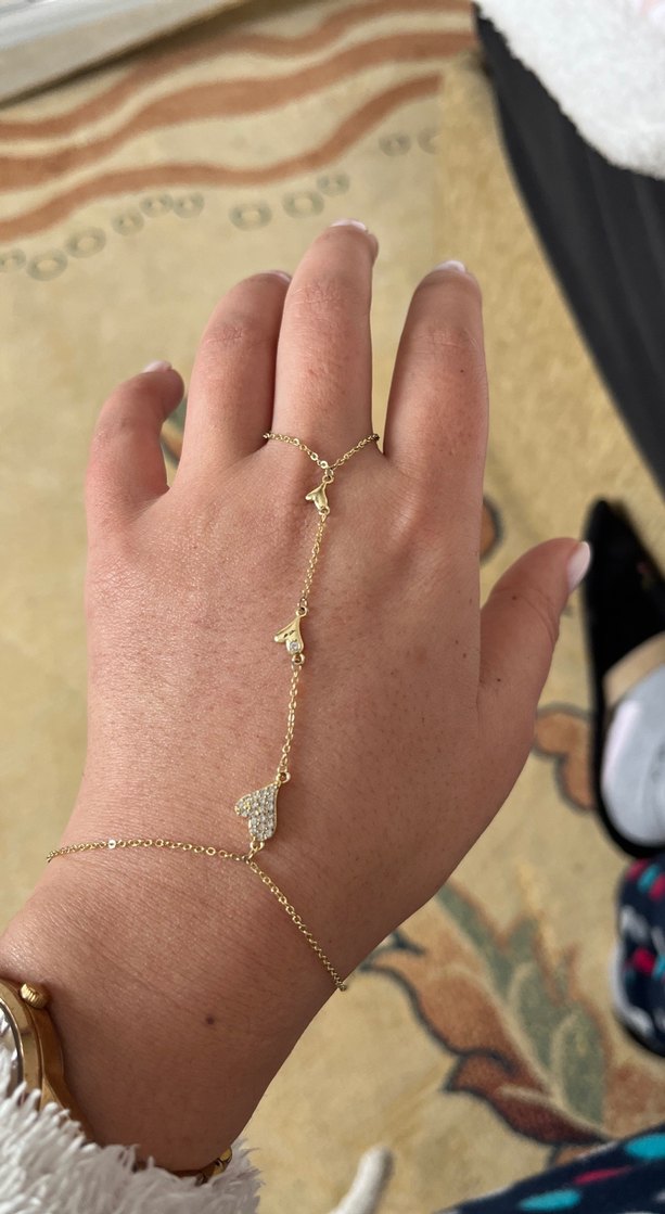 Yılan Desenli Altın Renk Zincirli Kadın El Zinciri - Görsel 2