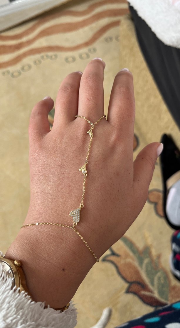 Yılan Desenli Altın Renk Zincirli Kadın El Zinciri - Görsel 4