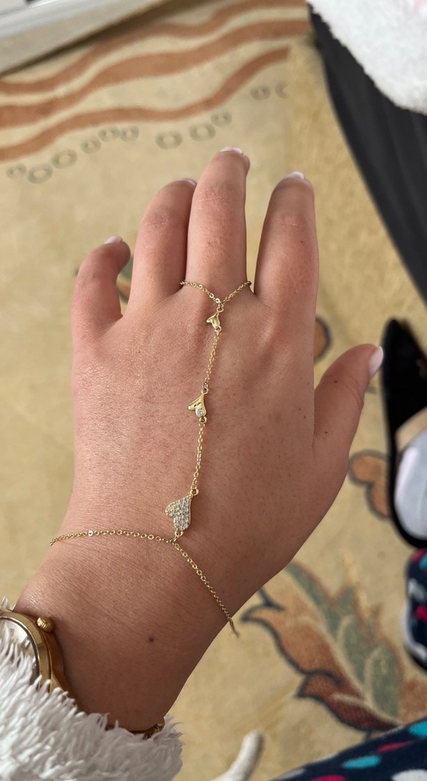 Yılan Desenli Altın Renk Zincirli Kadın El Zinciri - Görsel 3