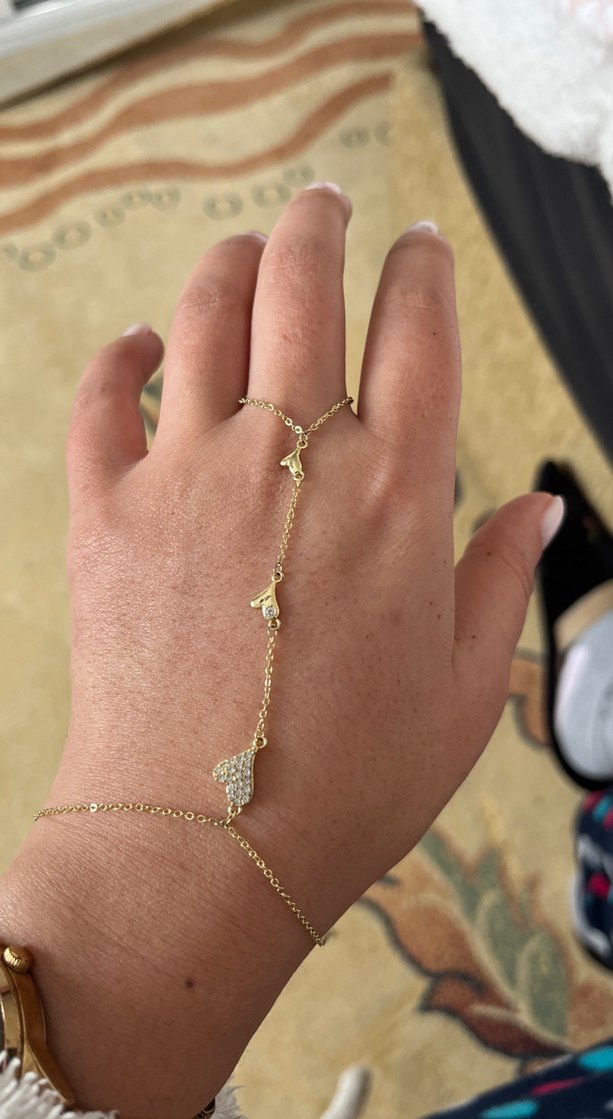 Yılan Desenli Altın Renk Zincirli Kadın El Zinciri - Görsel 5