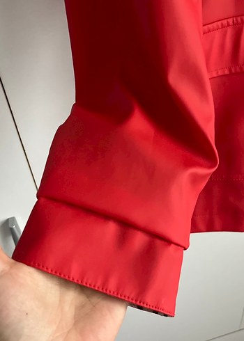 Düğmeli Kırmızı deri - Görsel 7