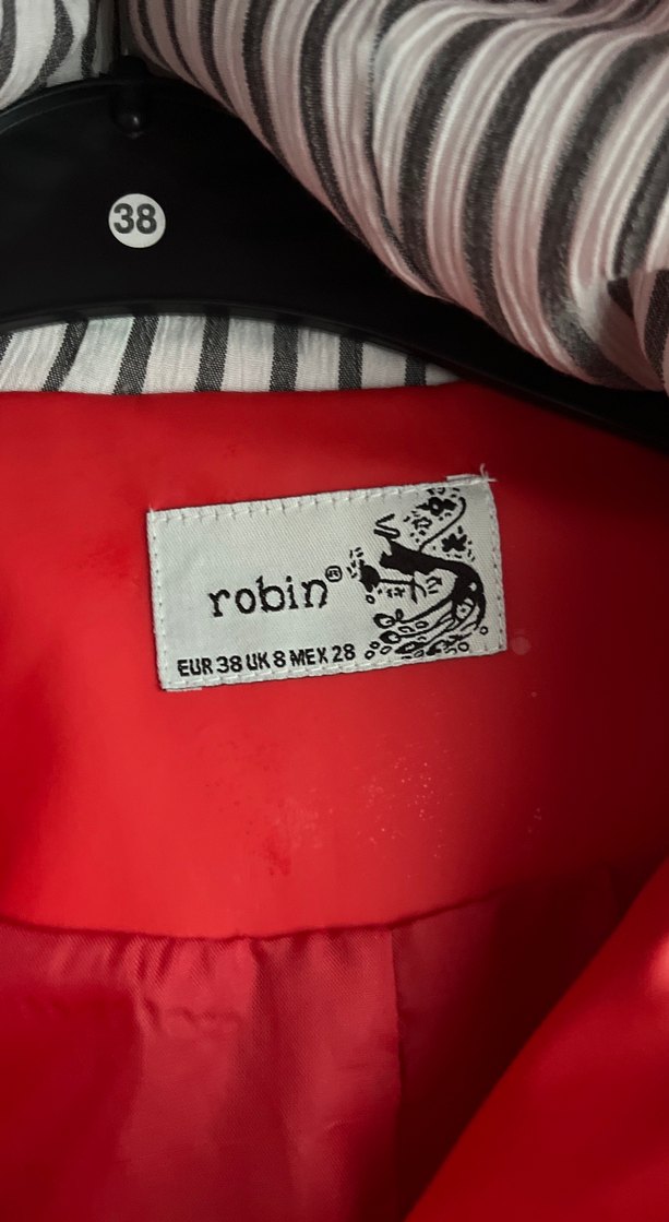 Düğmeli Kırmızı deri - Görsel 5