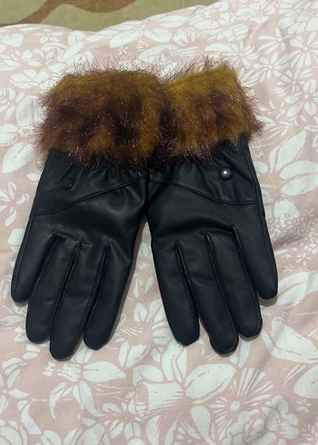 Kahverengi Kürklü Deri Kadın Eldivenleri - Görsel 2