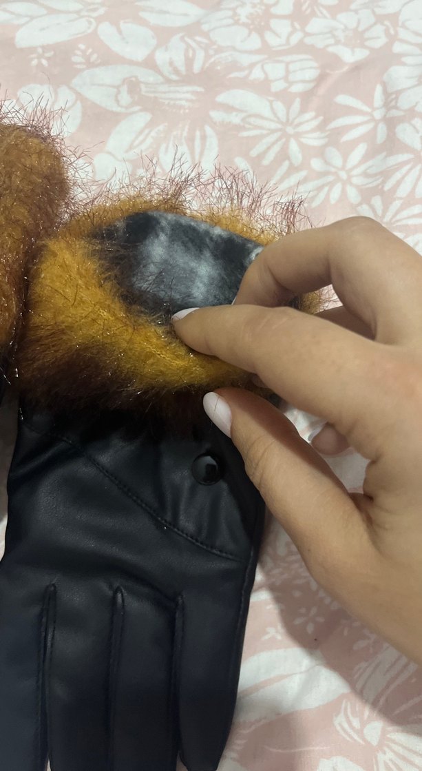 Kahverengi Kürklü Deri Kadın Eldivenleri - Görsel 5