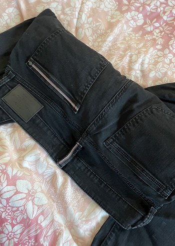 Erkek Siyah Bol Kesim Kot Pantolon - Görsel 8