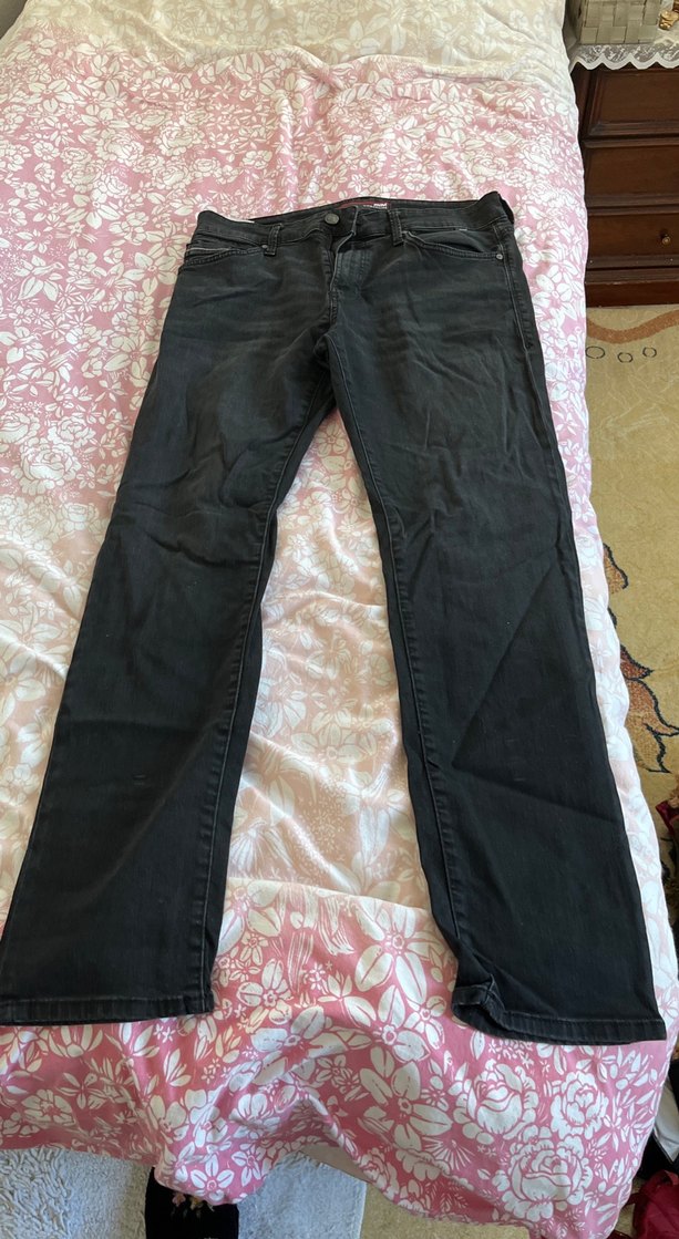 Erkek Siyah Bol Kesim Kot Pantolon - Görsel 3