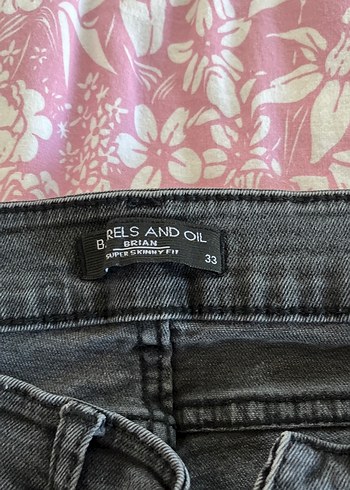 Gri Batik Desenli Bol Kesim Erkek Kot Pantolon - Görsel 4